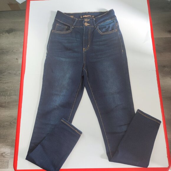 Dollhouse Curvy high-rise jeans stretch dark wash blue women's junior size 9/10 - Picture 1 of 14